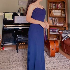 Navy blue evening gown